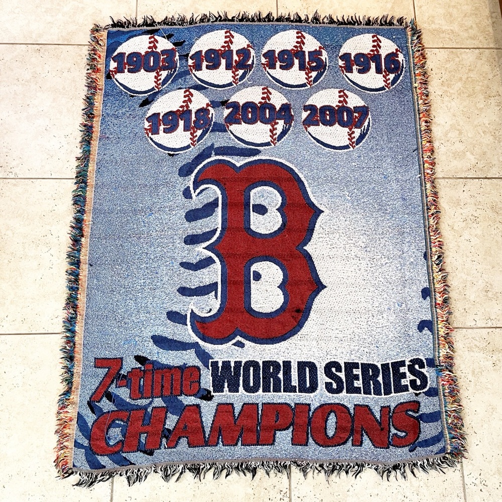 Boston Red Sox 7 Time World Series Champions MLB Tapestry Throw Blanket